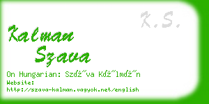 kalman szava business card